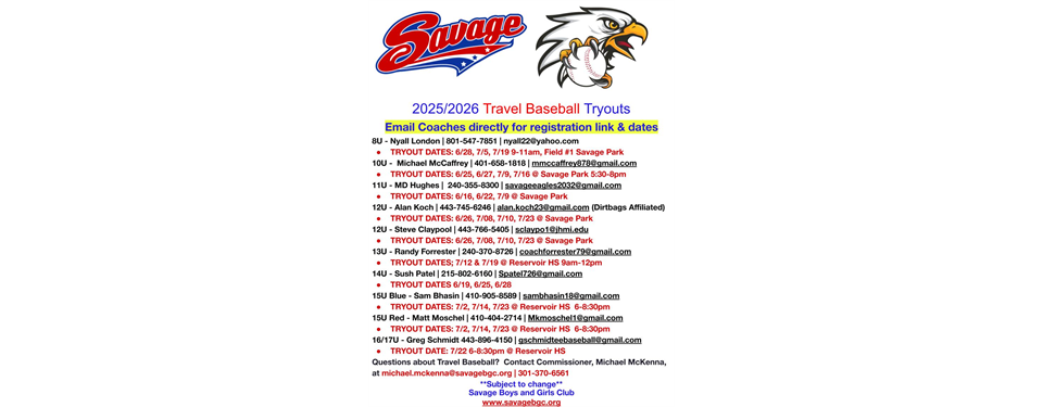 Savage Travel Baseball